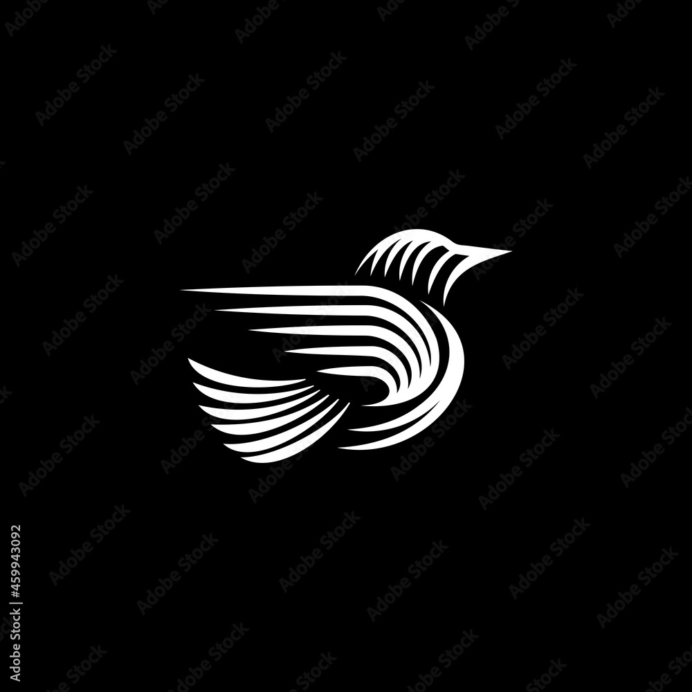bird key leaf logo vector icon line 