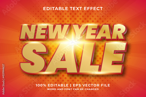 Editable text effect - New Year Sale template style premium vector