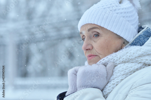 Close up portrait of beautiful senior woman