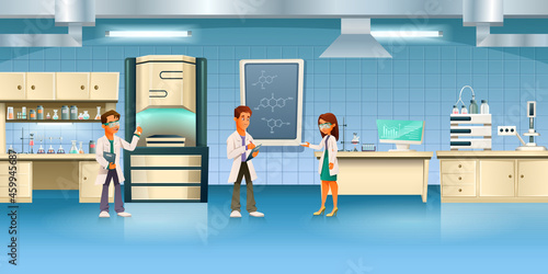 Cartoon Science Lab Composition