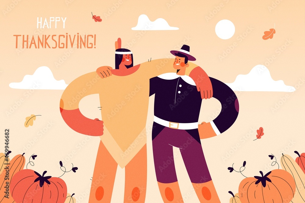 thanksgiving concept flat vector design illustration