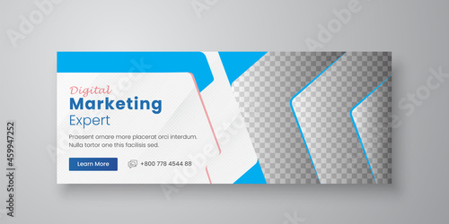 Corporate and digital business marketing promotion social media cover template Premium Vector