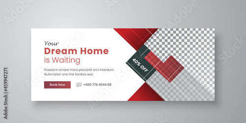 Dream home for sale real estate social media cover template
