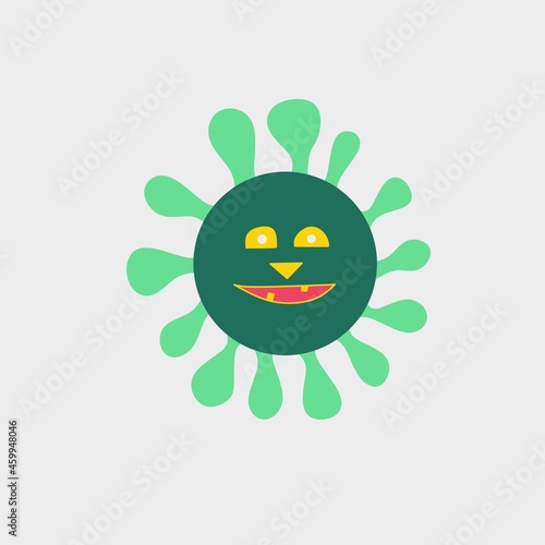 character form microbial virus or covid 19 virus.  vector illustration concept