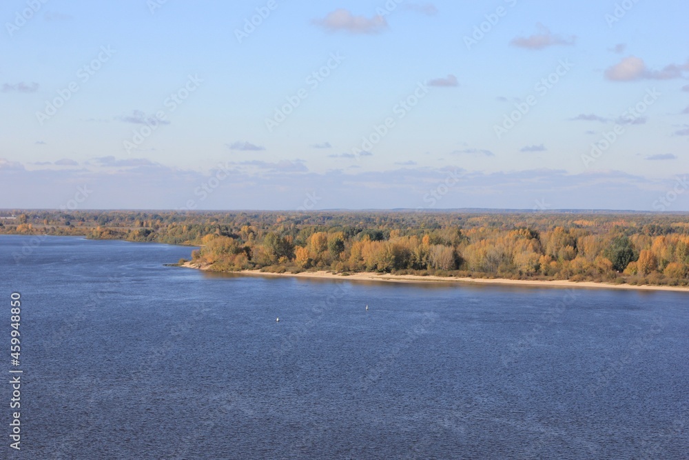 view of the Volga river bank in autumn