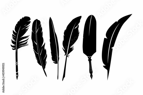 quill feather pen silhouette set design inspiration photo