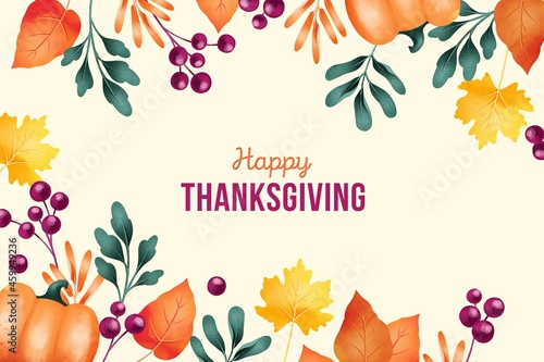 thanksgiving background watercolor vector design illustration
