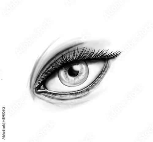 Occhio realistico bianco e nero