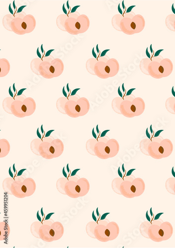 patrón vectorial editable de ilustración de durazno o damasco 