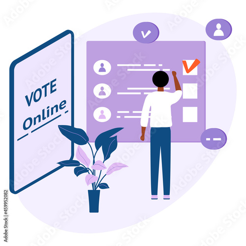 Vote Online Vector People Election E-voting