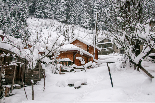 Wallpaper Mural Winter scenery in Çamlıhemşin in Rize  Torontodigital.ca