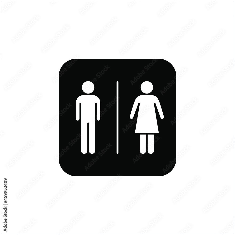 Restroom sign. Toilet sign with lady, man and person, vector illustration on white background Restroom sign. Toilet sign with lady, man and person, vector illustration on white background