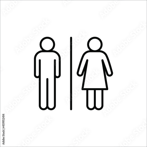 Restroom sign. Toilet sign with lady, man and person, vector illustration on white background