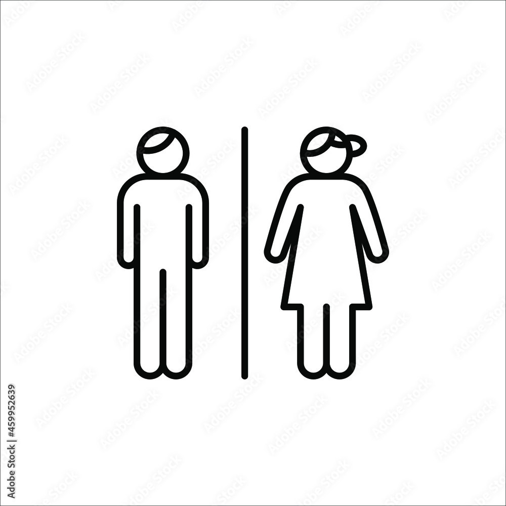 Restroom sign. Toilet sign with lady, man and person, vector illustration on white background