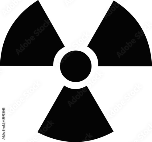 Vector illustration of black silhouette of radioactive icon