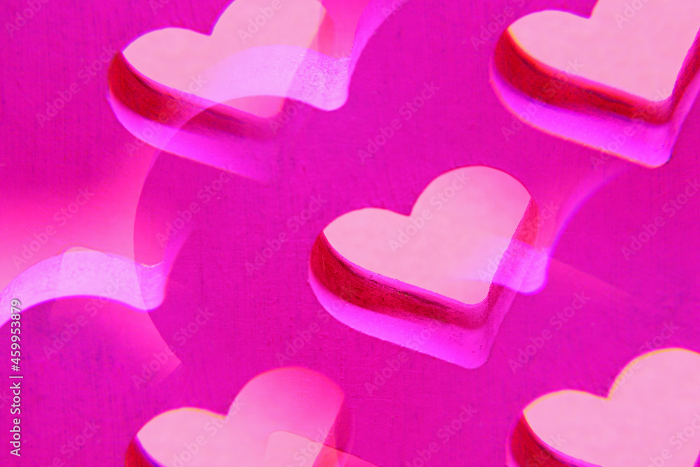 Obraz premium valentine day concept with pink hearts background