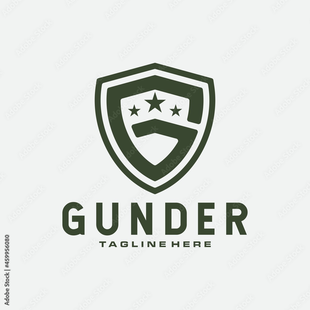 Initial letter G Shield for shooter logo smart logo design Initial letter G Shield for shooter logo smart logo design