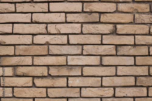 Beautiful building brick background with retro bricks, blank for advertising