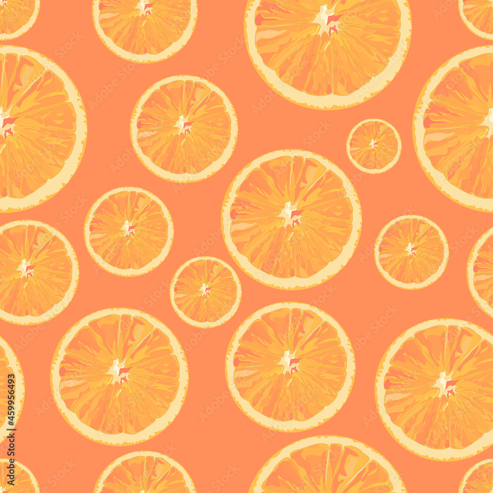 vector seamless pattern of orange slices vector seamless pattern of orange slices