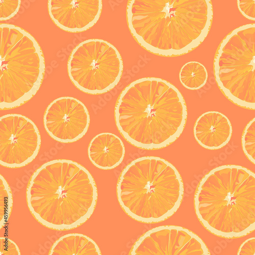 vector seamless pattern of orange slices