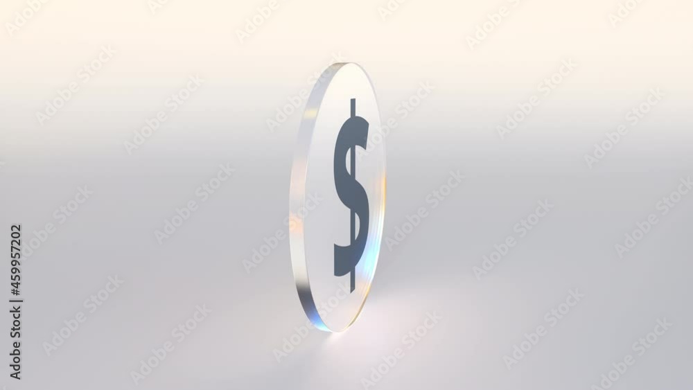 Rupee and dollar symbols on the sides of a spinning coin or token, forex trading conceptual looping 3d animation Rupee and dollar symbols on the sides of a spinning coin or token, forex trading conceptual looping 3d animation