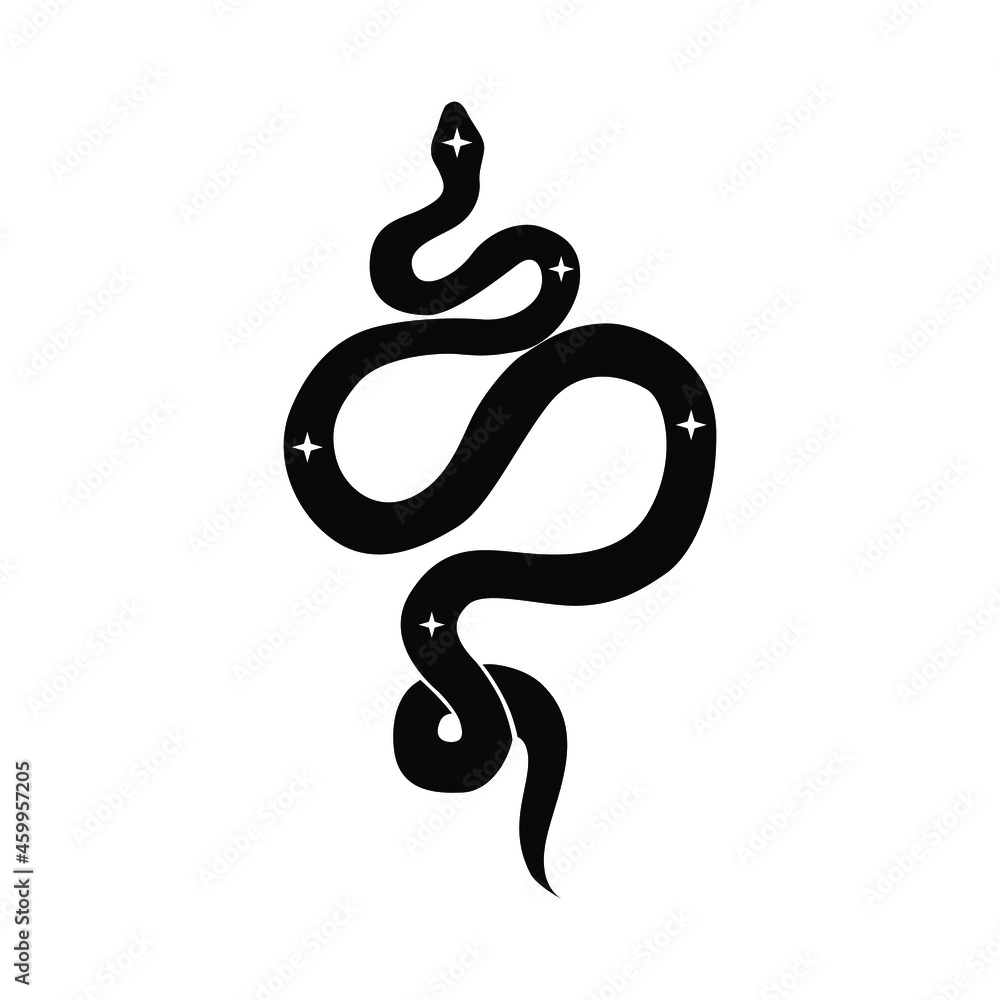 celestial boho snake with moon and stars celestial boho snake with moon and stars