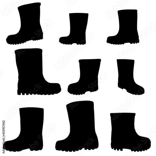 Rubber rain boots svg vector illustration
