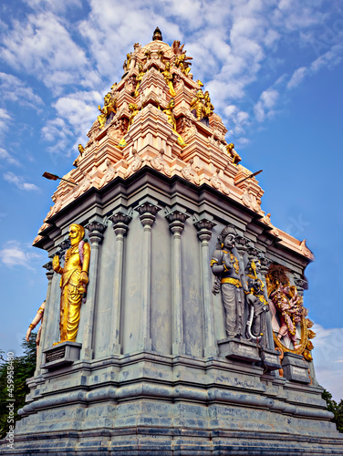 Prathiyangara devi temple at Moratandi ,Puducherry with beautiful blue sky background.