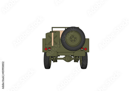 Colored Classic 4x4 vehicle with perspective