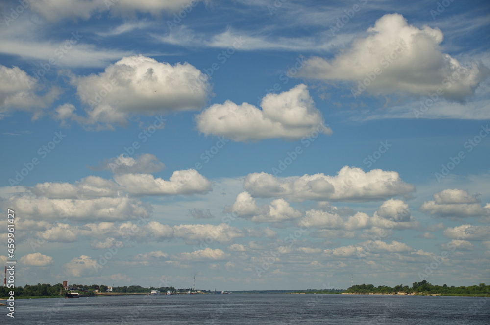 clouds on the river