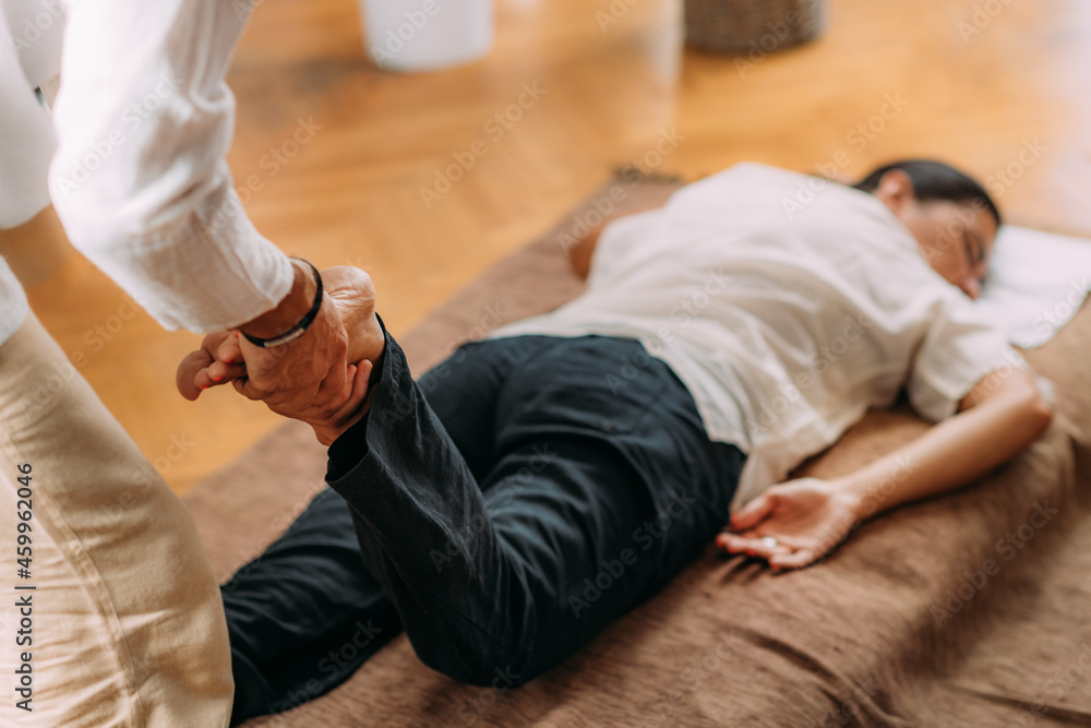 Shiatsu Leg Stretch. Shiatsu Leg Stretch.
