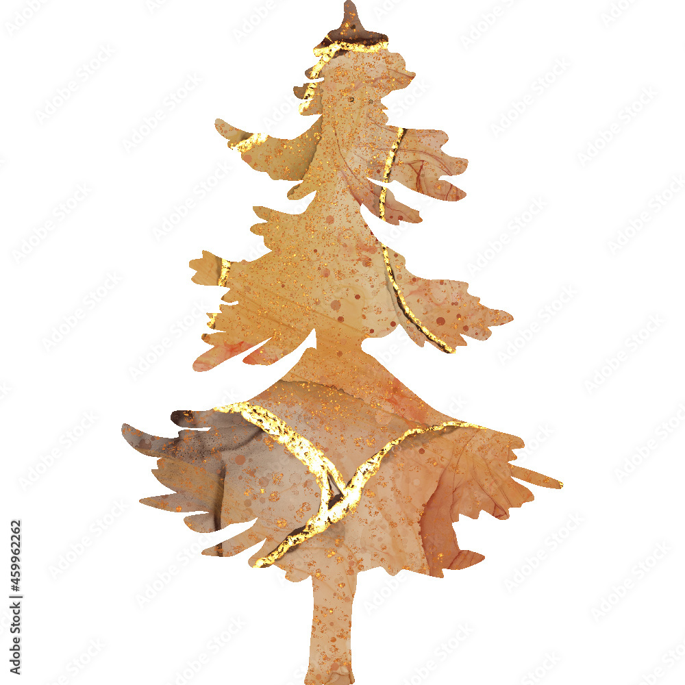 Fototapeta premium Fall alcohol ink tree 5