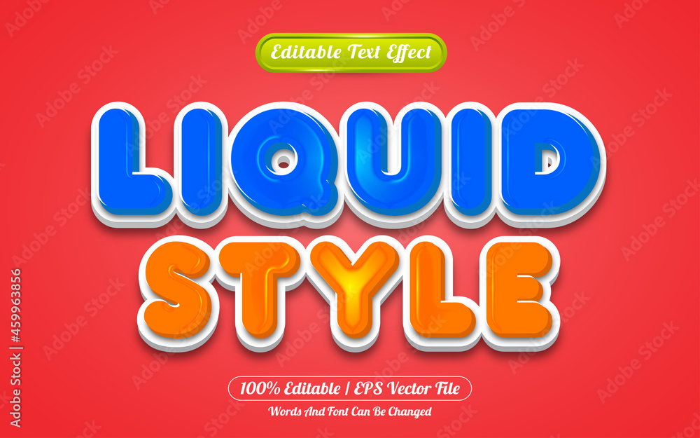 Liquid style editable text effect template