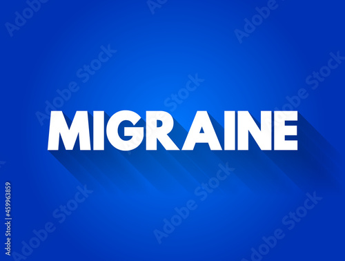 Migraine text quote, medical concept background