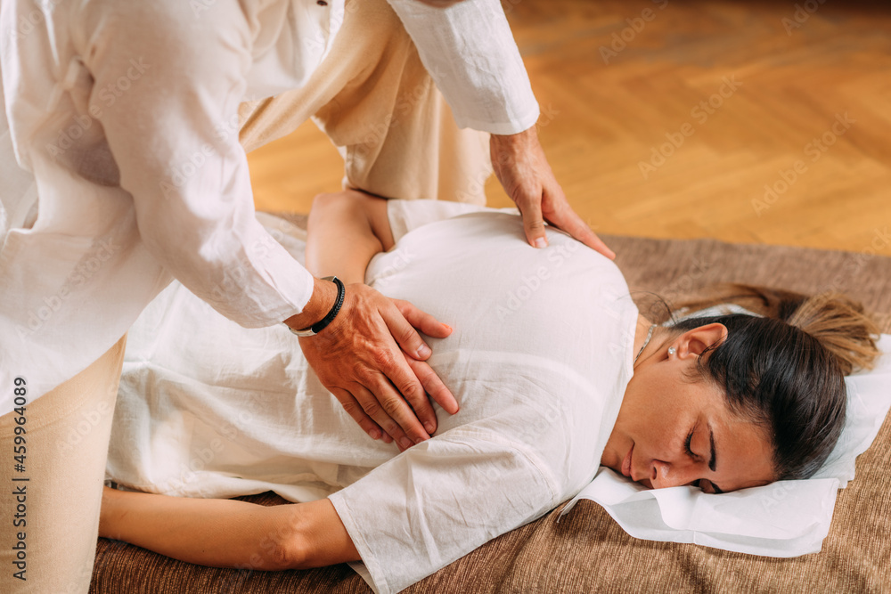 Foto de Heart Meridian Shiatsu Massage. do Stock | Adobe Stock