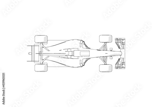 Silhouette F1 Car Vector