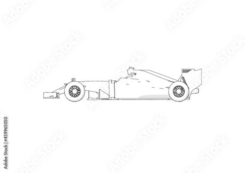 Silhouette F1 Car Vector