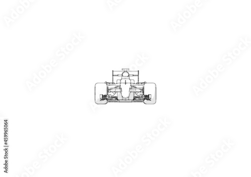 Silhouette F1 Car Vector