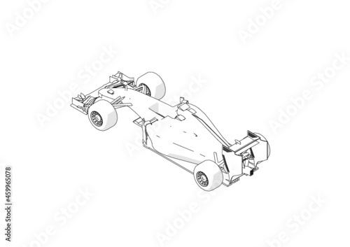 Silhouette F1 Car Vector