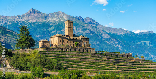 The majest Sarre Castle (Castello Reale di Sarre), in Aosta Valley, northern Italy.