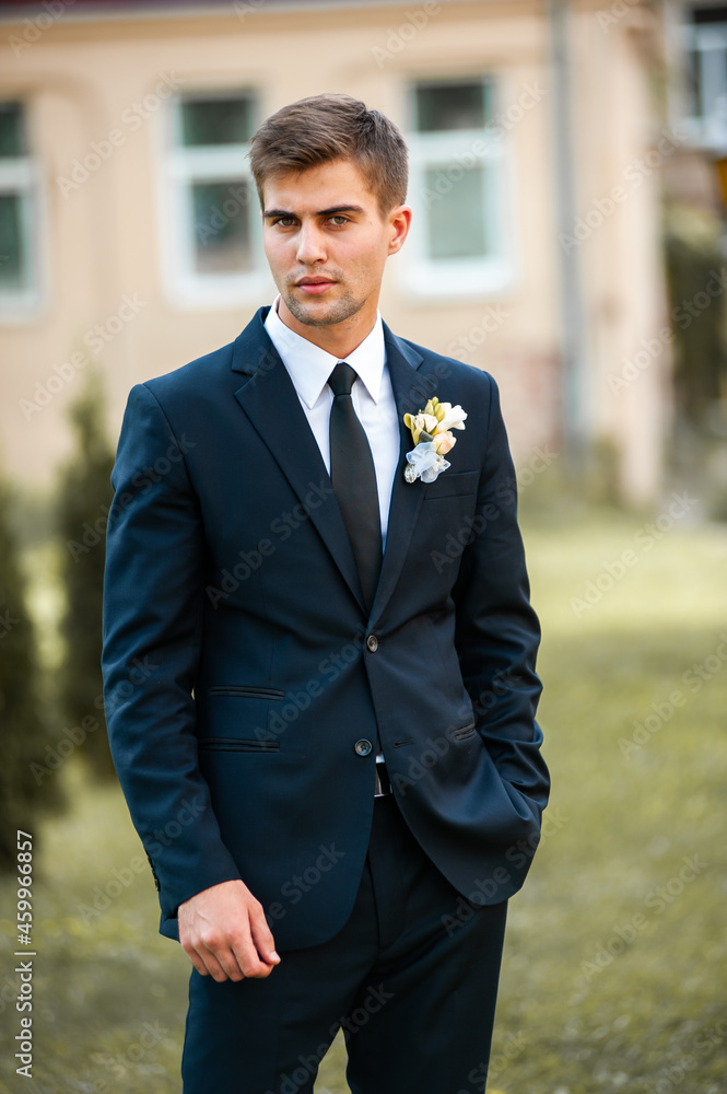 Stylish groom. Beautiful man style. Wedding day Stylish groom. Beautiful man style. Wedding day