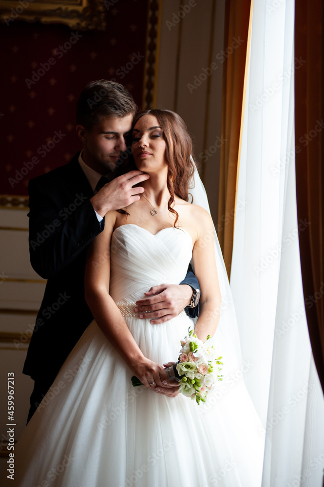 Happy bride and groom after wedding ceremony Happy bride and groom after wedding ceremony