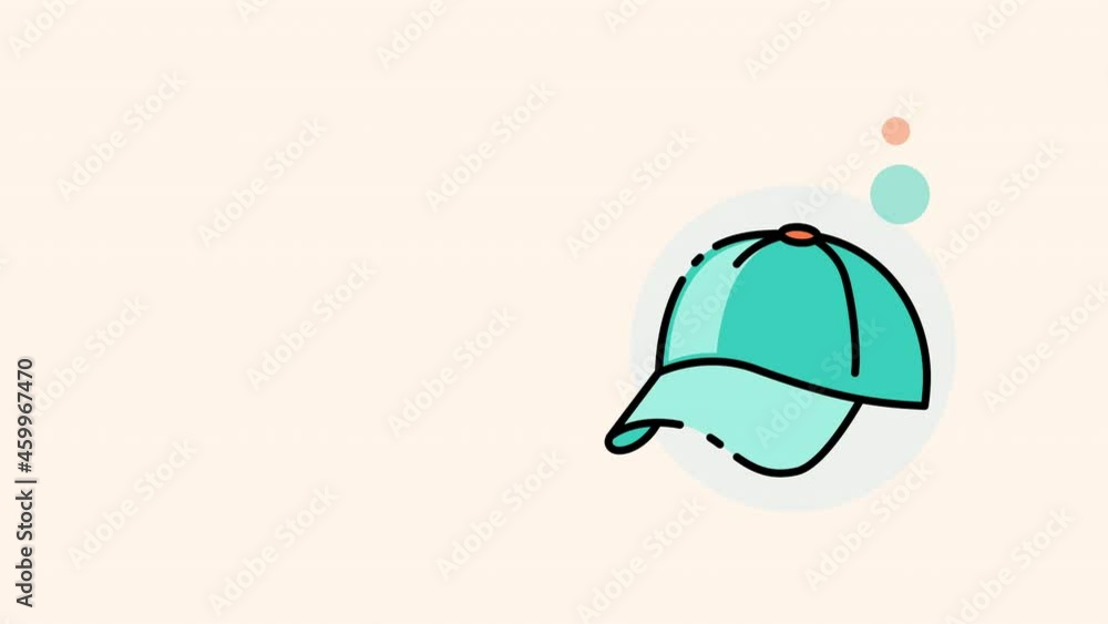 4k video of cartoon blue baseball cap. 4k video of cartoon blue baseball cap.