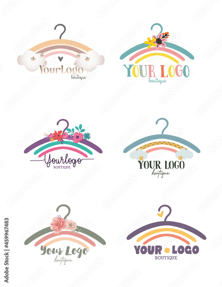 kids fashion boutique logo variants vector set Stock Vector Adobe Stock
