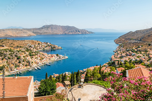 The picturesque island of Simi near Rhodes  part of the Dodecanese island chain  Greece