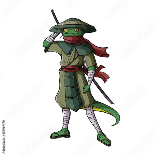 Samurai lizard illustration
