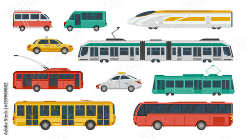 Public Transport Color Icon Set