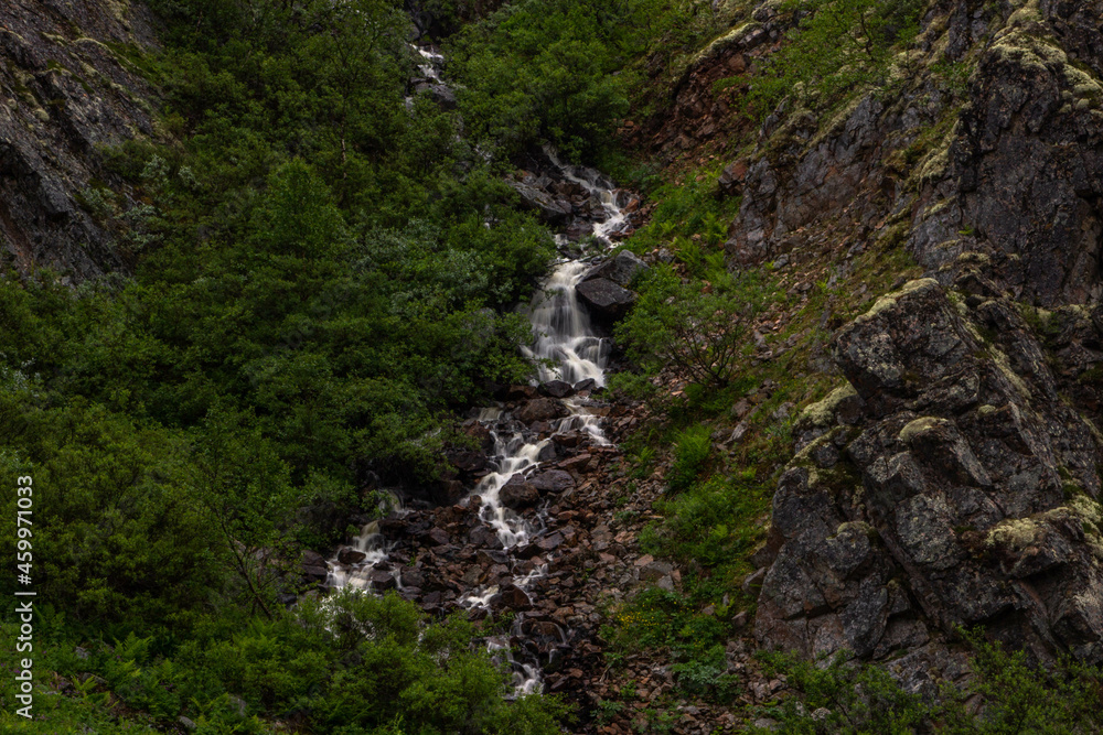 waterfall in the mountains