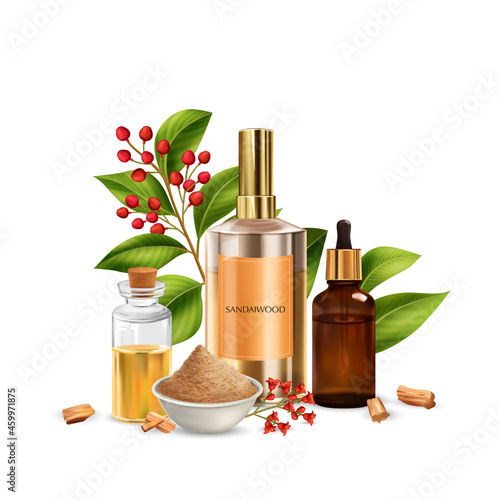 Sandalwood Products Realistic Composition