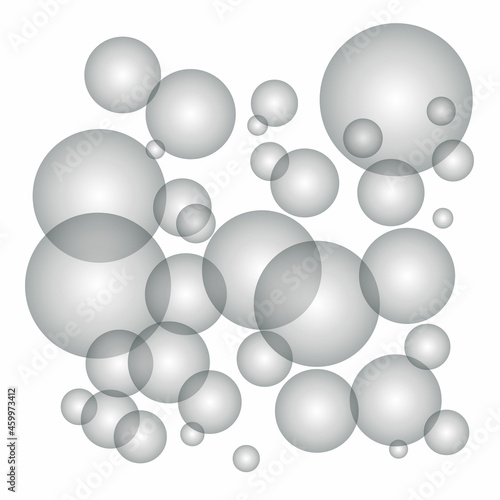 Gray 3D background with volumetric balls for the cover. White texture design template with abstract modern pattern. 